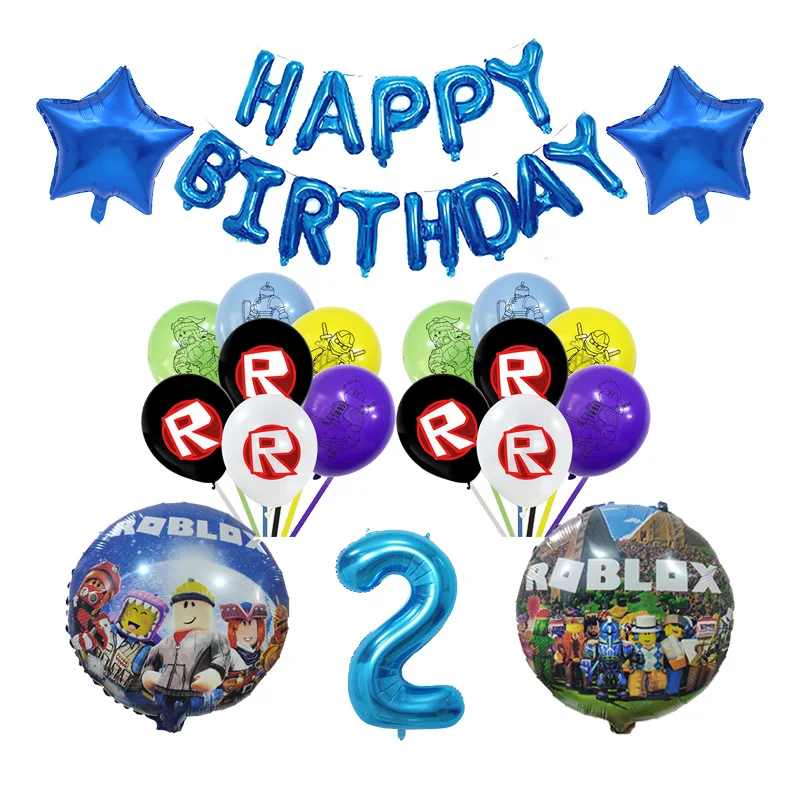 Roblox jogo festa decoração suprimentos bolo inserir cartão mundo virtual  aniversário puxar bandeira espiral charme - AliExpress