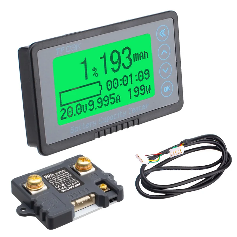 DollaTek Tester Batteria 8-120V 50A - Contatore Coulomb Indicatore Capacità Li-ion Lifepo4 Voltmetro Con Campionatore