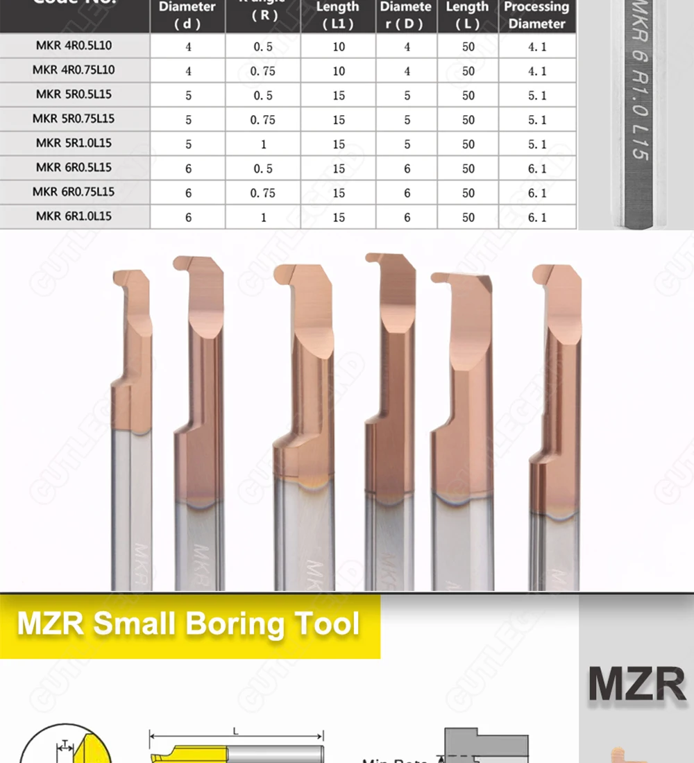 Mkr mzr mir mpr mqr mwr 3 4 5 6 8mm l10 l22 Hartmetall drehmaschine Bohr schneider internes Dreh werkzeug Kopieren kleines Loch Mikro bohren – Detail 15