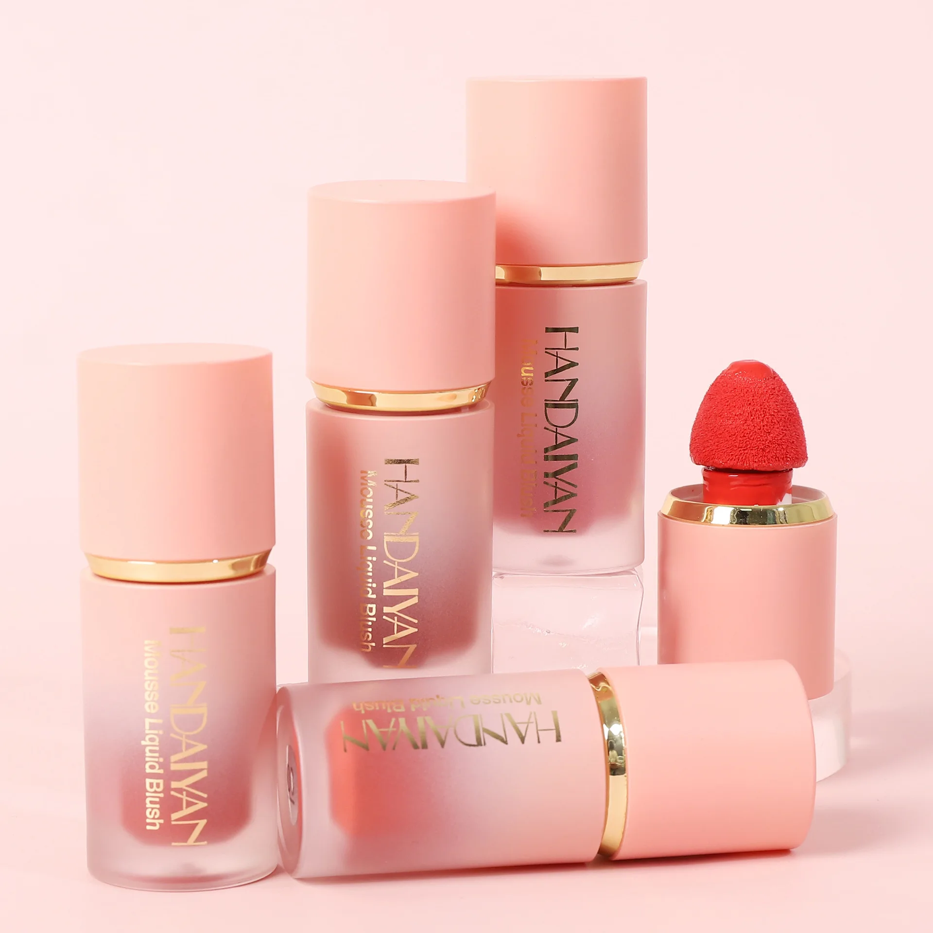 Liquid Blush 6 Colors Liquid Blush Sponge Brush Head Cute Makeup for Women Party Daily Use
