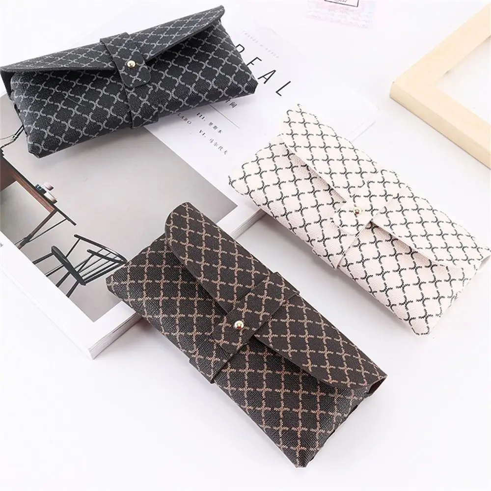 

Soft Leather Glasses Bag Portable Fold-able Pressure Resistant Eyeglass Cases Sunglasses Box Unisex