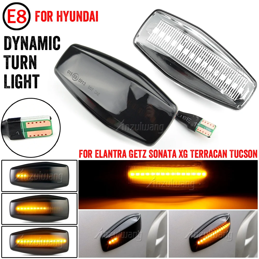 

Flowing Dynamic LED Side Marker Turn Signal Light For Hyundai Elantra Getz XG Tucson i10 Sonata Coupe Terracan Matrix Trajet