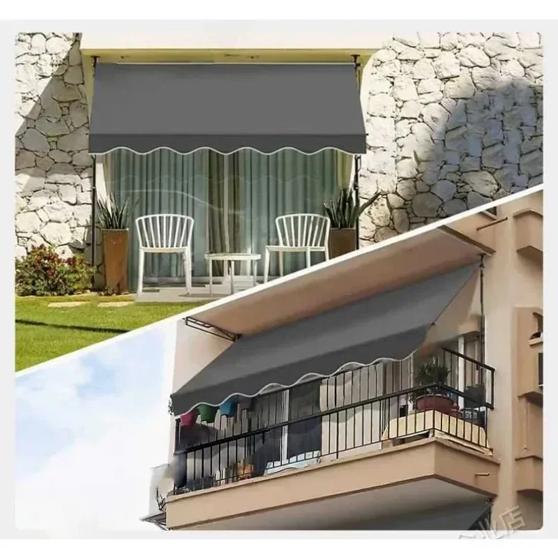 Terrace Sunshade Foldable and Retractable Sunshade Rain and Sun Protection Side Eaves Outer Door Canopy Awning outdoor awnings