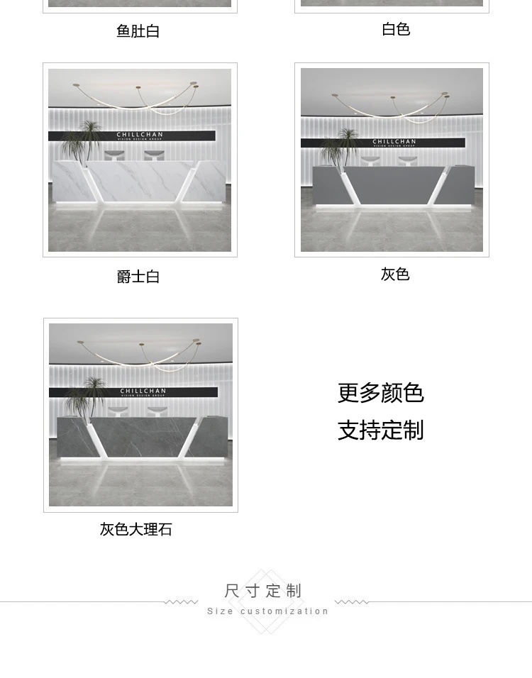 Description Picture 5 of itemEuropean Computer Reception Desks Cashier Mobile Corner Reception Desks Console Service Silla De Escritorio Luxury Furniture