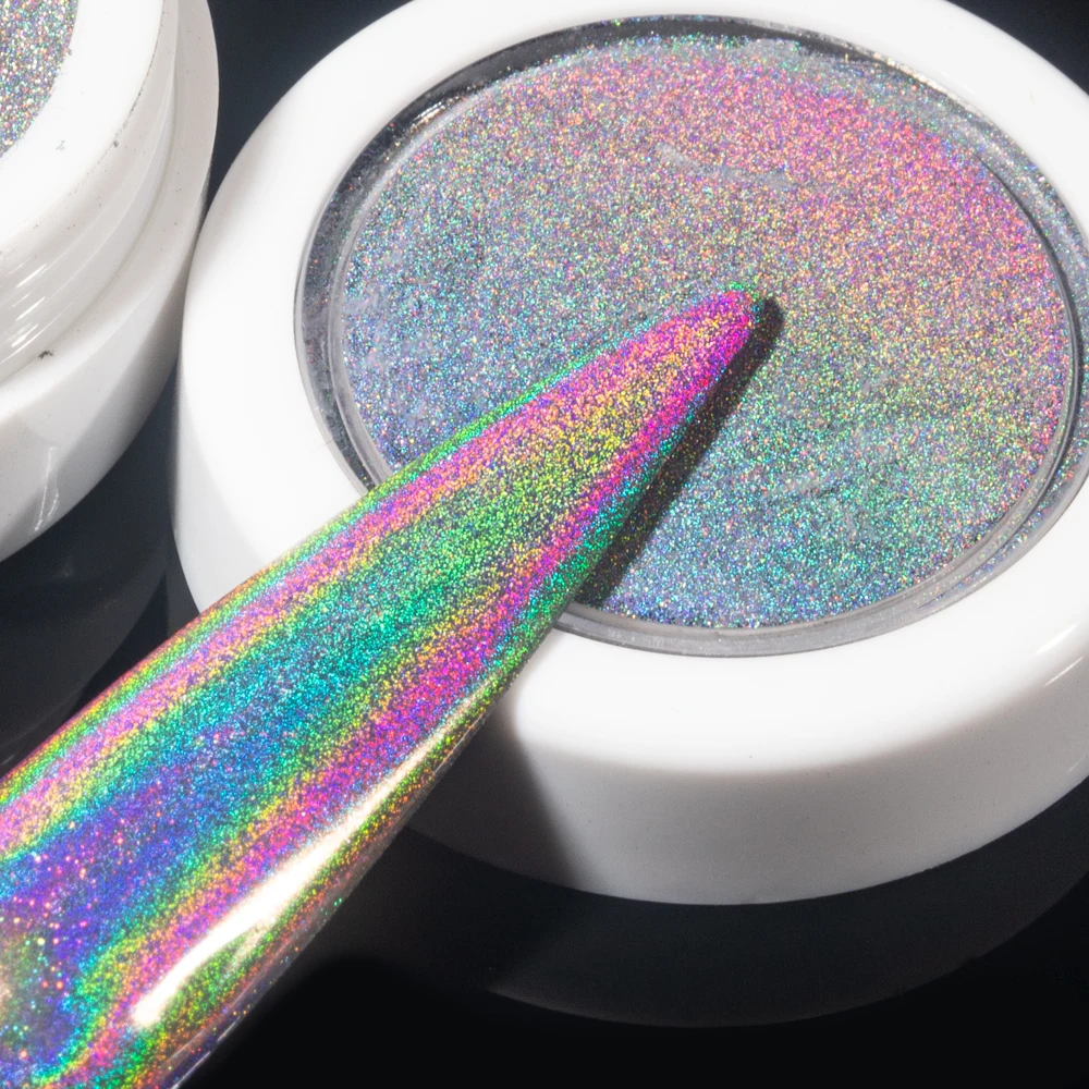 KODIES GEL Super Holographic Nail Powder 0.2g Laser Chrome Aurora Mermaid Powder Pigment Rub Dust Manicure Nail Art Decorations