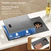 Cup Washer Hidden Sink Stainless Steel Kitchen Sinks Bar Single Slot Touring Car Wash Basin With Cover Plate Apartment 2