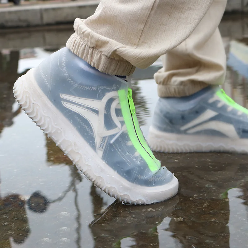 New Waterproof Zipper Silicone Shoe Cover Rain Boots Unisex