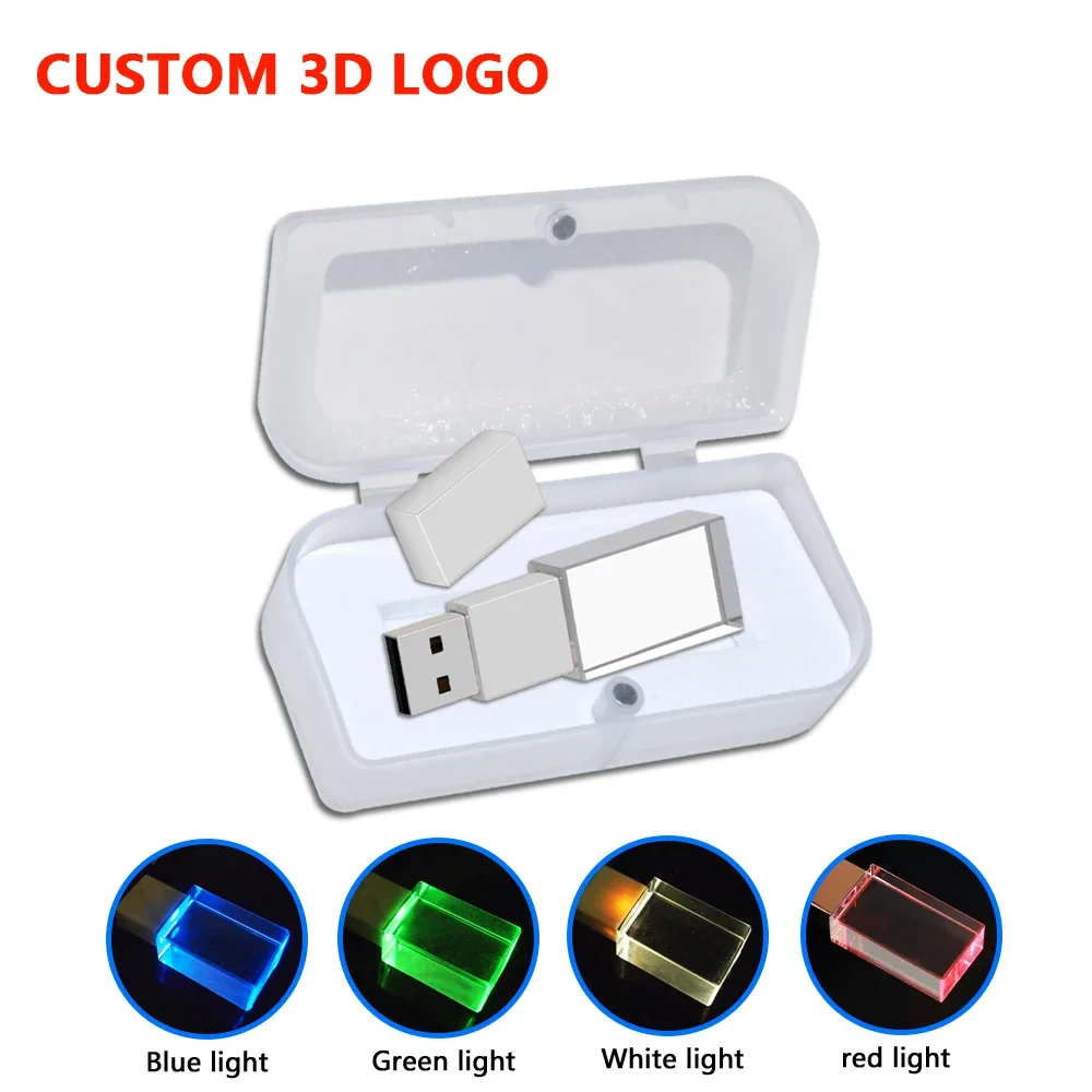 

10pcs/lot Crystal USB 2.0 4GB 8GB 16GB 32GB 64GB Wedding Gifts Flash Drive Free Logo Pen Drives 100% Real Capacity