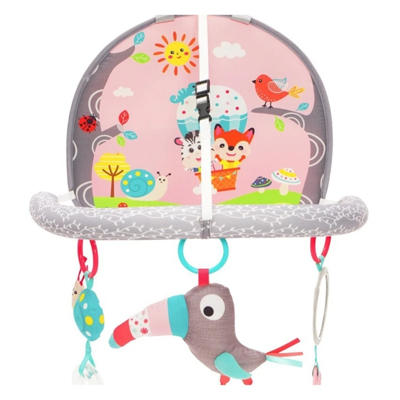 New Baby Play Gym Hanging Squeak Toy Baby Rattle Toy for Visual Sensory Stimulation Gym Animals for Babies 0-12