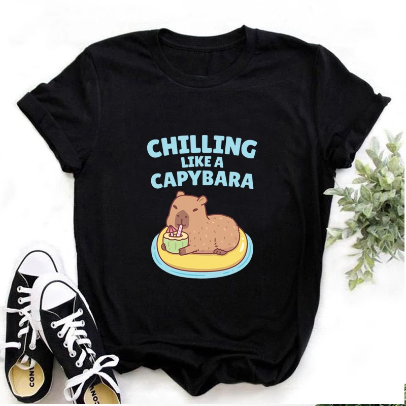 

Chilling Like A Capybara T Shirt Funny Capybara Ninjutsu Graphic Print Unisex T-shirt Streetwear O-Neck Casual Women Men Tshirt