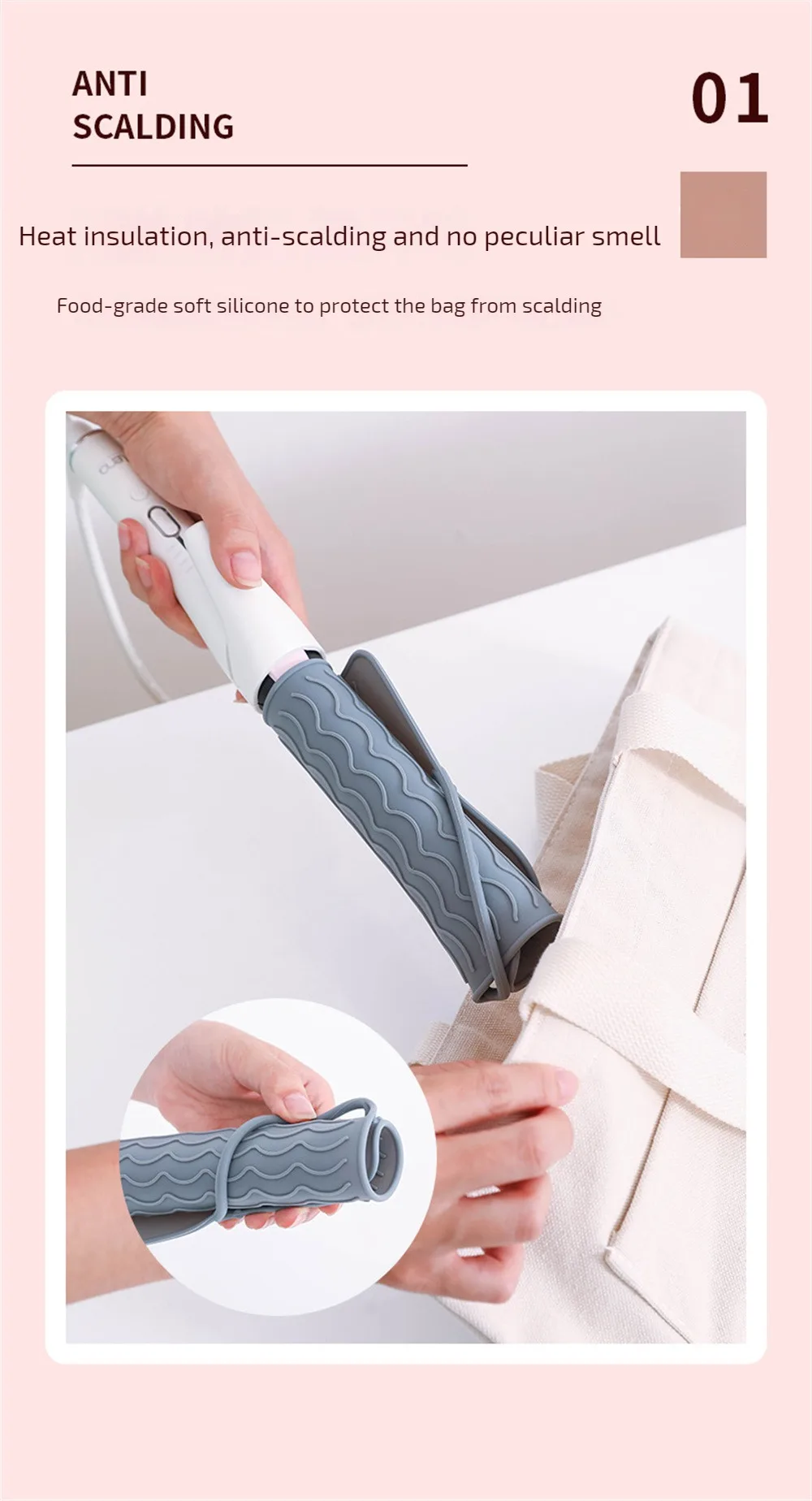 Description Picture 4 of itemSilicone Heat Resistant Mat Pouch for Curling Iron Hair Professional Styling Tool Anti-heat Mats for Hair Straightener Curling