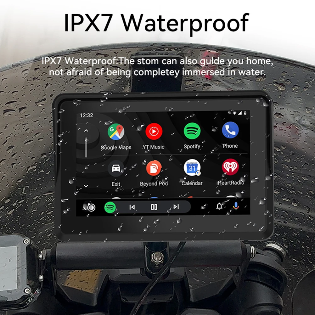  Wireless Apple Carplay Motorcycle Android Auto, 5'' IPS Touch  Screen for Motorcycle GPS Navigator, IPX7 Waterproof, Dual Bluetooth,  Siri/Google Assistant, TF/USB Input, Portable Carplay Motorcycle :  Electronics