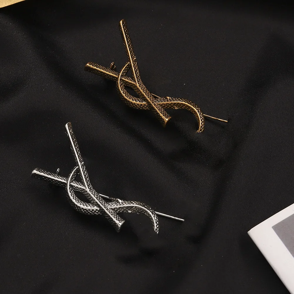 

High Quality Y letter brooch Luxury big brand logo designer SL brooches for women suit Pins Y Click into for choose
