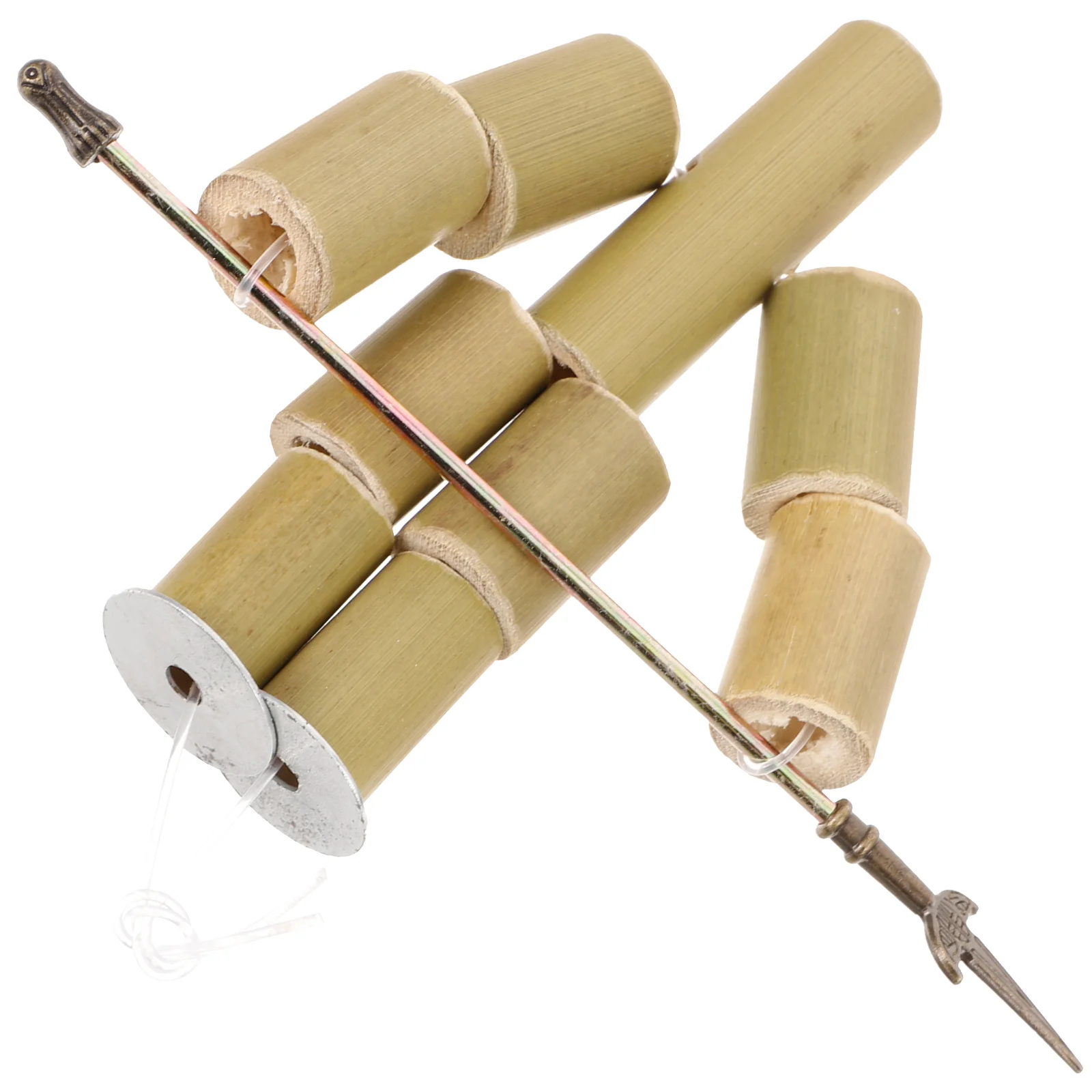 

2 Pcs Bamboo Man Puppet Making Kit Toys Finished Product Desktop Fighting Hand Made Crafts Accessories Child
