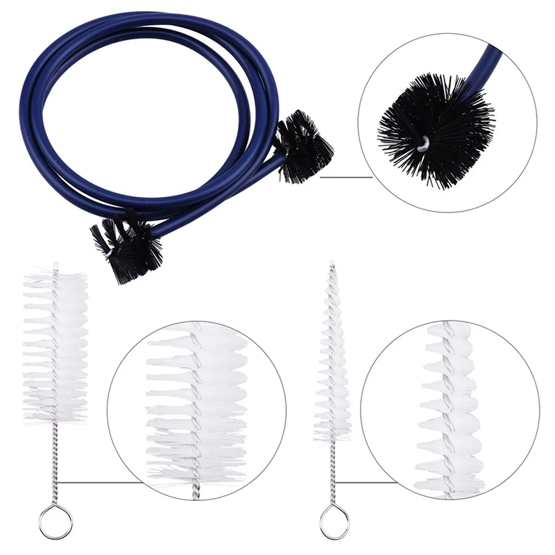 Description Picture 4 of item1 Set Trumpet Maintenance Kit Bendable Grasp Snake Brush Mouthpiece Brush Cornet Cleaning Kit Musical Instrument Accessories