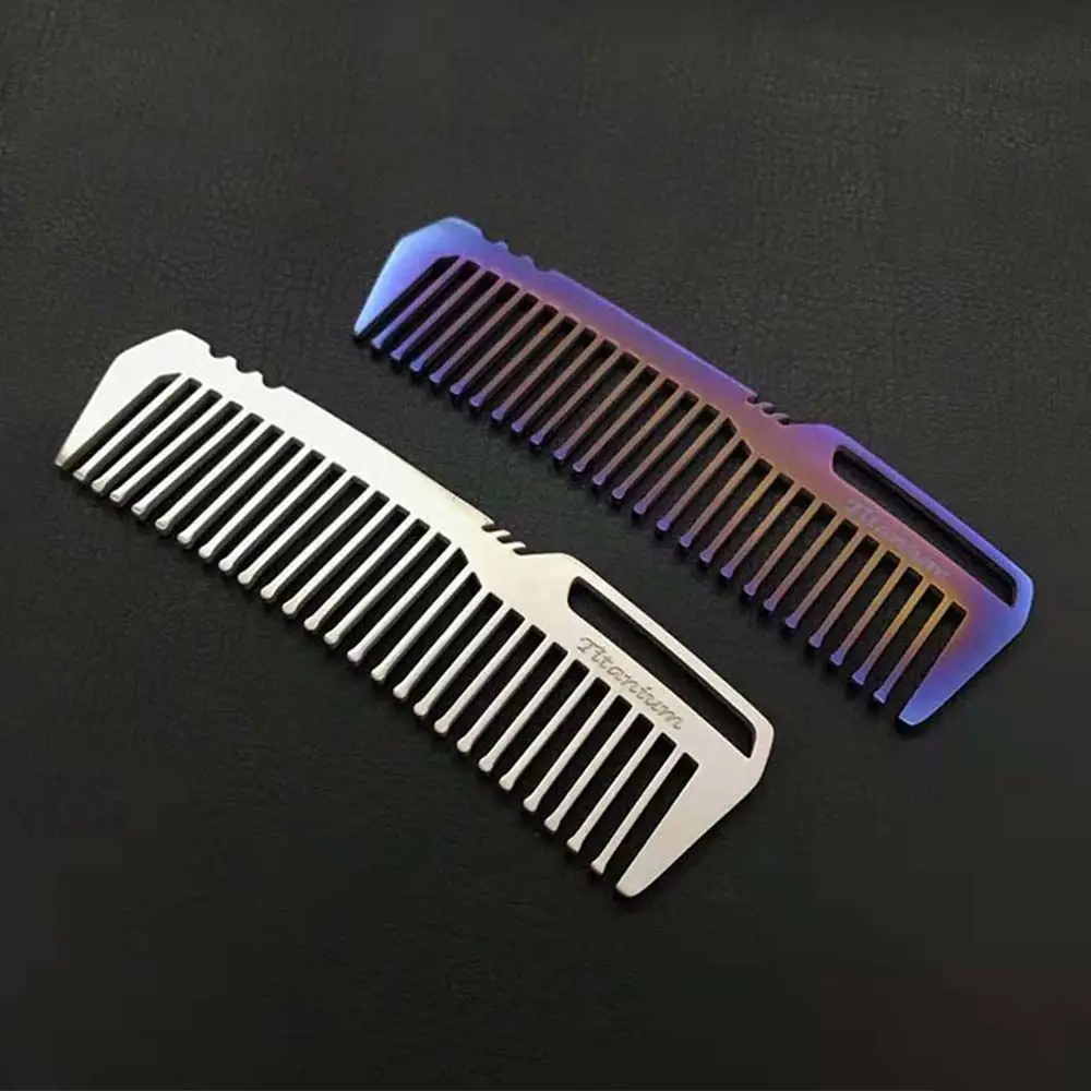 for Unisex Tactical Practice Pocket EDC Camping Outdoor Tools Anti-static EDC Gear Combs Titanium Comb Hair Combs Comb lixada titanium spork с открывателем для бутылок легкий открытый винный погреб для верховой езды для путешествий camping backpacking