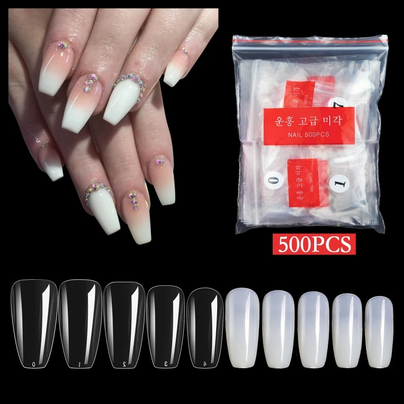 

Coffin Tips Press on Nails Long Nails Acrylic Nails Fake Tip