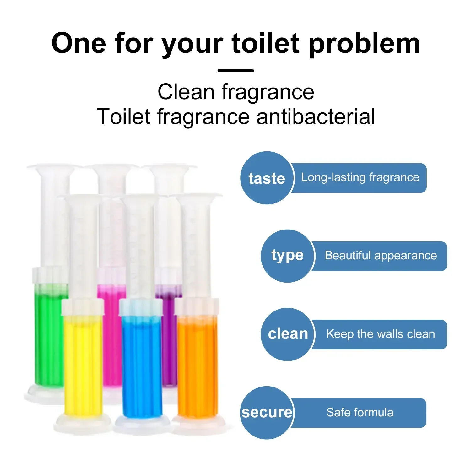 6pcs Toilet Cleaner Gel Aromatic Deodorizing Floral Scented