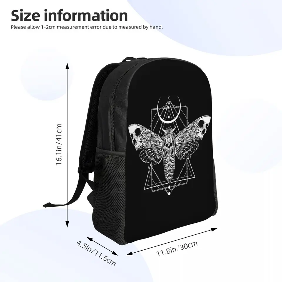 DADABULIU Tarot Moon Butterfly Goth Backpack - Lightweight School Bookbag For Teens, 15.7 X 11.4 X 7.8 Inches