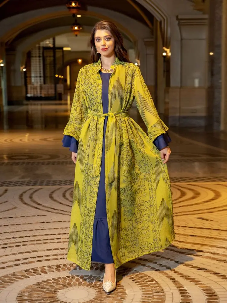 

Ramadan Niqab Robe For Women Abaya Dubai Kimono Turkey Islam Arabic Muslim Sets Dress Robe Longue Femme Musulmane Kaftans