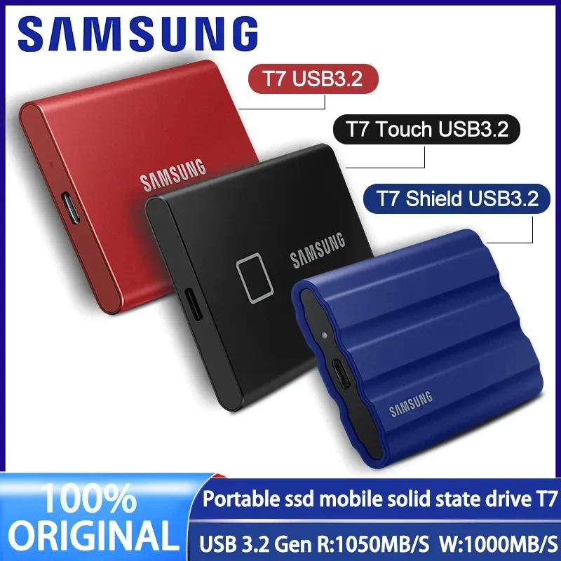 Samsung-Disque Dur Externe SSD T7 Portable, USB 500, Compatible avec  Ordinateur Portable et de Bureau, 3.2 Go, 1 To, 2 To - AliExpress