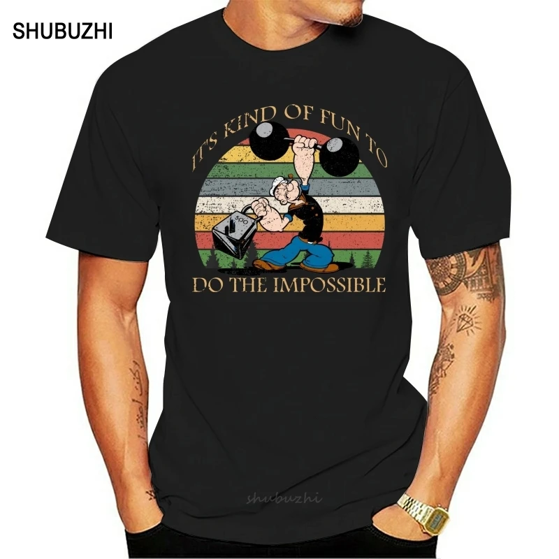 Popeyes Gym Vintage Retro Men Cotton Tshirt Summer Brand Teeshirt Euro Size Spedizione Gratuita