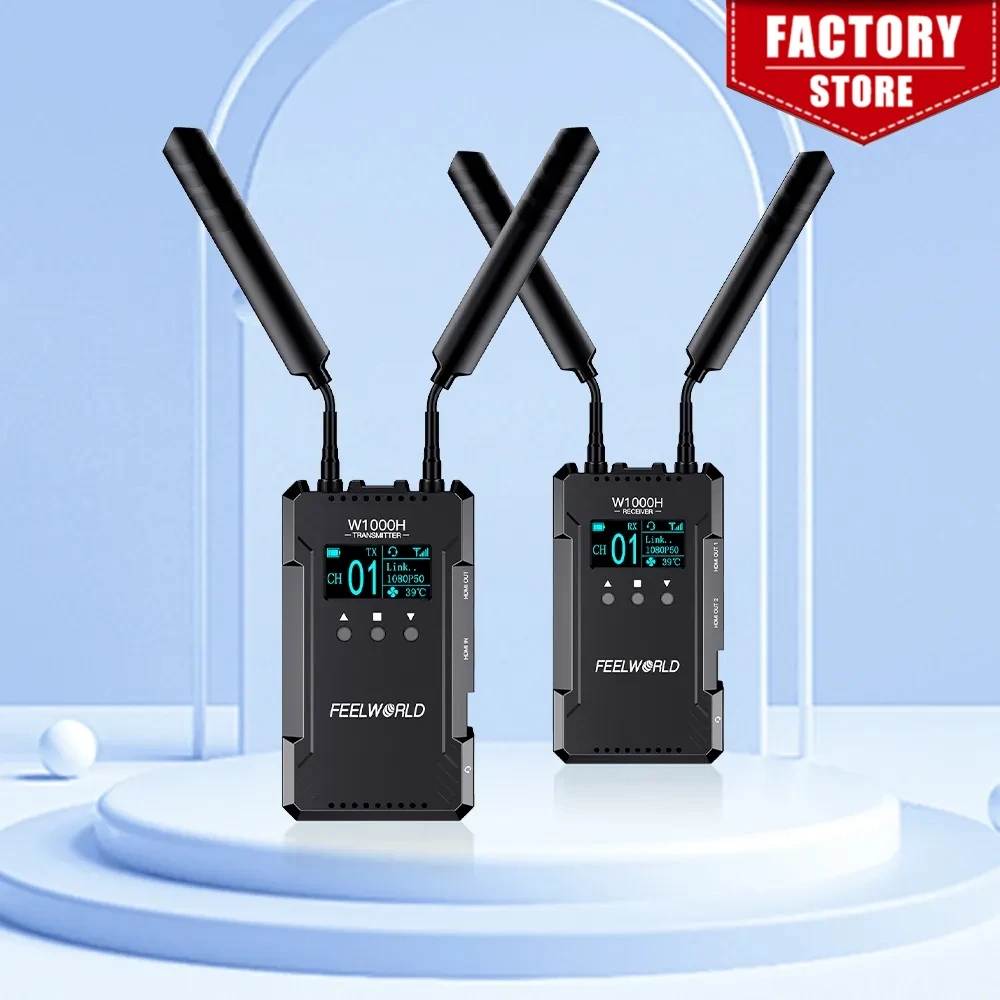 FEELWORLD W1000H Wireless Video Transmission System 1080PHD 1000FT HDMI Input Output WIth Full Duplex Intercom 0.08S Lantency