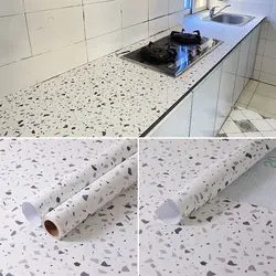 Vinyl Renovation Marble Gravel Self - Adhesive Decorative Wall Sticker - 40cm x 5m (Granite - Blue Grey)