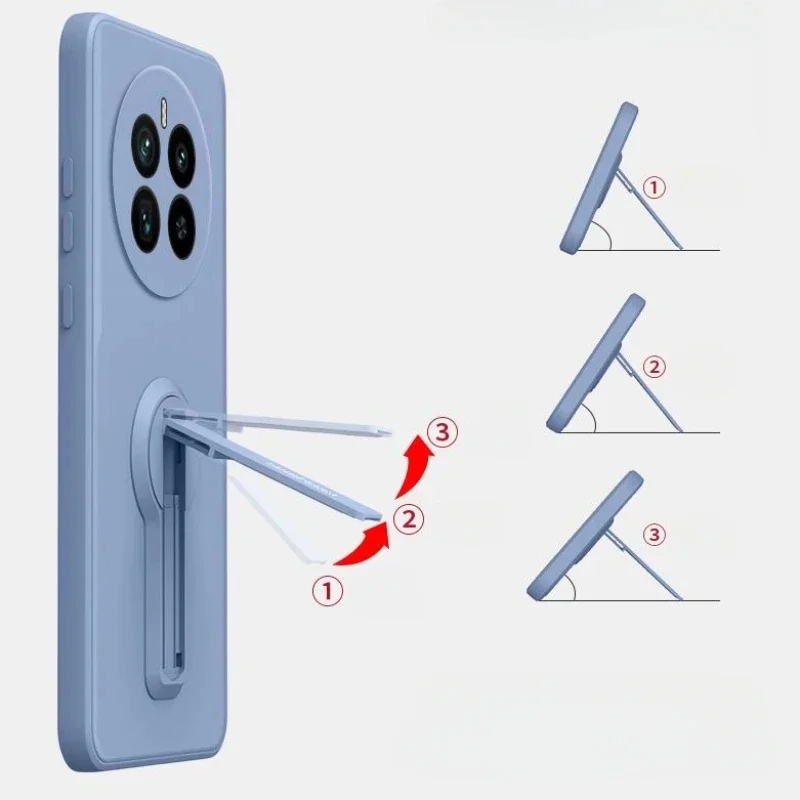 Liquid Silicone Lanyard Stand Holder Phone Cover - Soft Shockproof Back Case