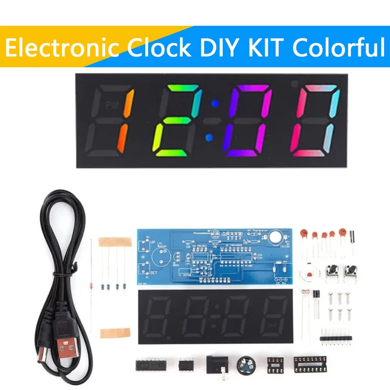 ตัวเลือกสินค้า ชุดประกอบนาฬิกาดิจิตอล DIY ควบคุมแสงและอุณหภูมิ
