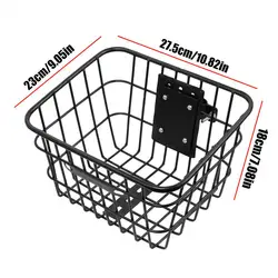 Detachable Iron Bike Front Basket for Daily Use - Stylish and Versatile Cycling Storage Accessory for All Ages (Black)