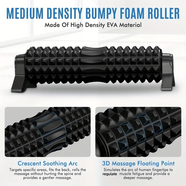 Point Foam Roller with Stand,18" Foam Roller Long Yoga Roller Foam Exercise Roller for Muscle Massage & Relaxation, Yoga Pilates 4