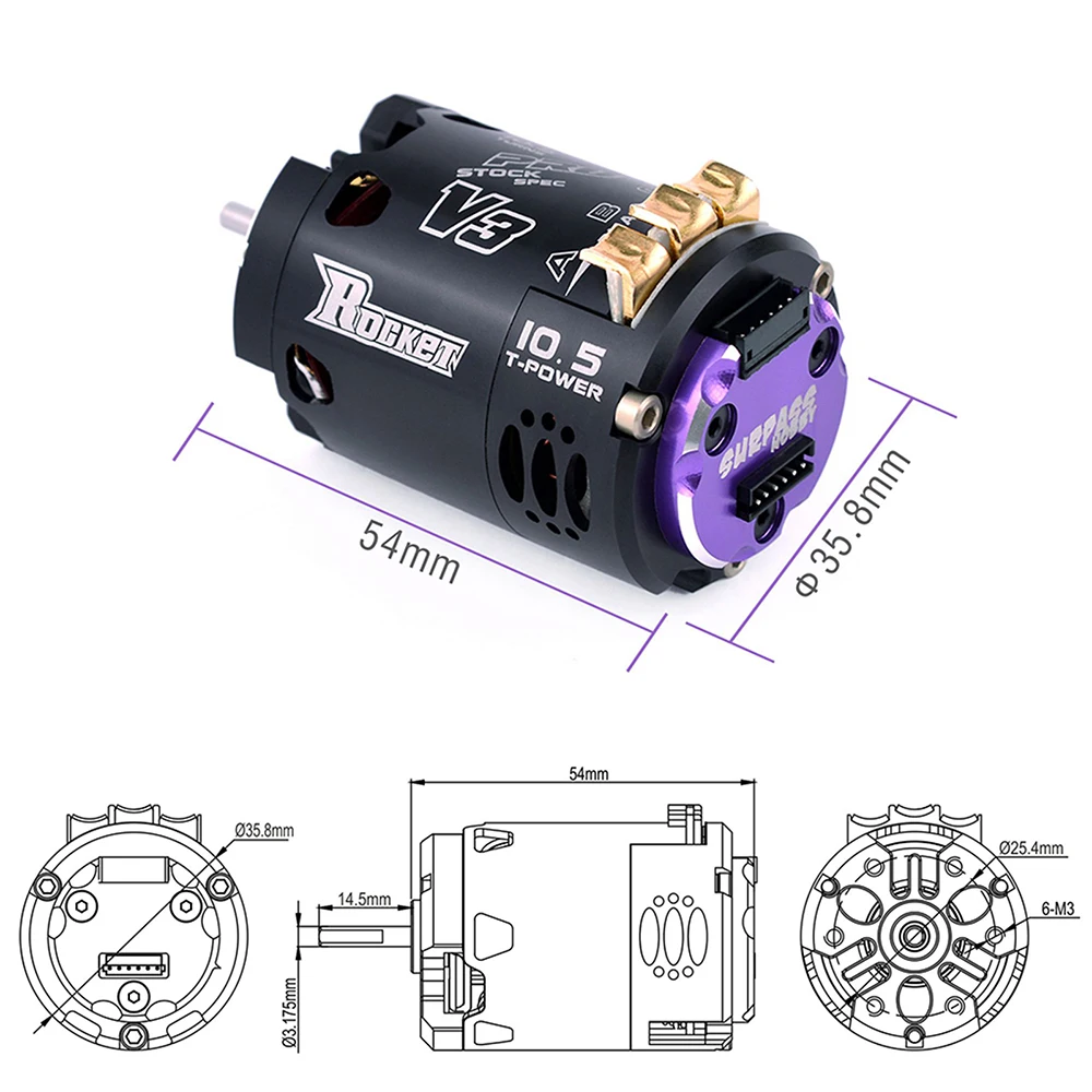 Kit Moteur Brushless 130A ESC 5.5T-17.5T pour Voiture RC 1/10