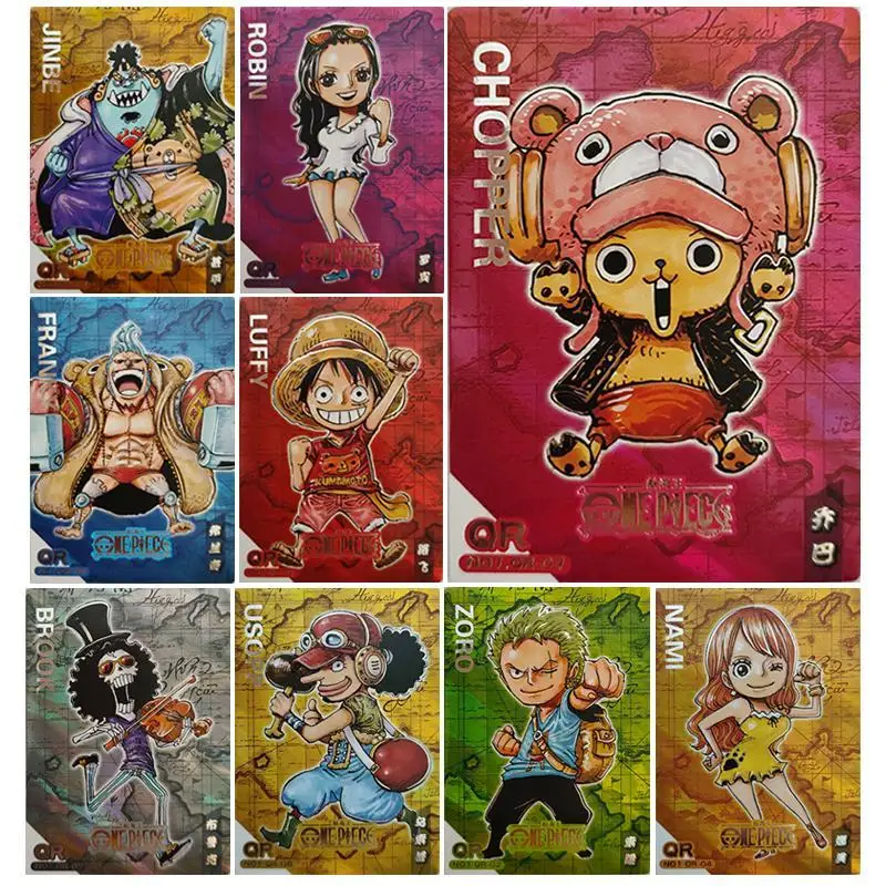 

Anime ONE PIECE QR series FRANKY Tony Tony Chopper Roronoa Zoro Usopp collection card Board game card Christmas birthday gift