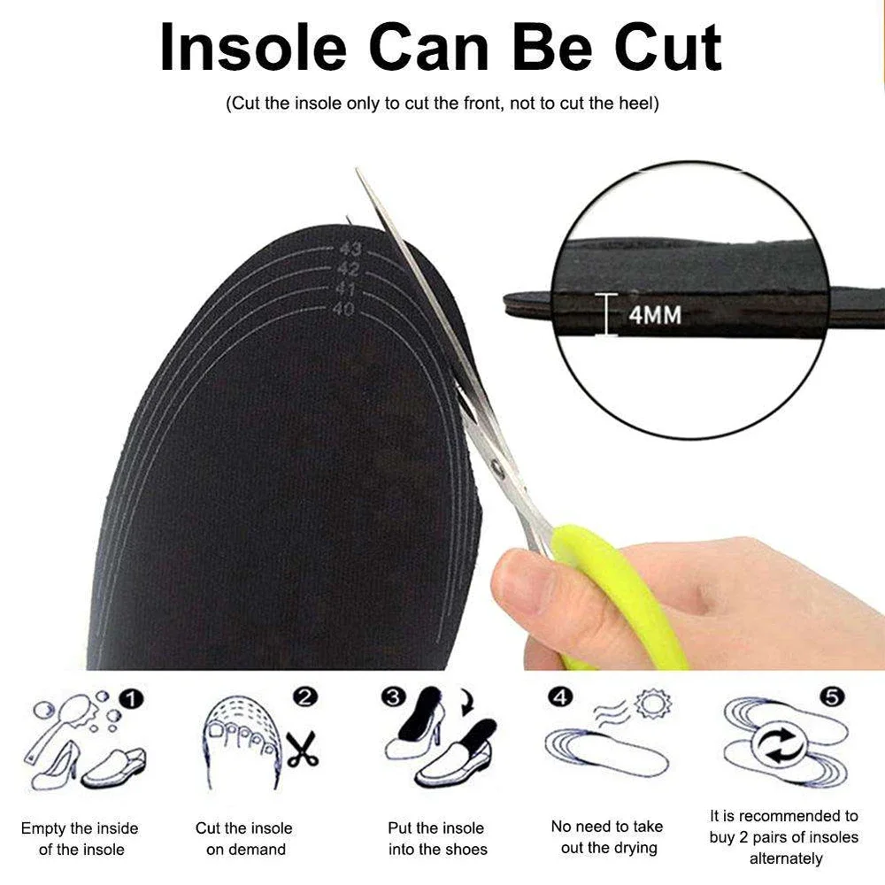 Heated Shoe Insoles USB Rechargeable Heated Insoles Size 35-46 DIY Customizable Electric Heated Shoes Pad for Outdoor Skiing Winter Foot Warmers