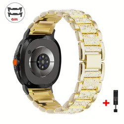 Elegant Diamond - Studded Stainless Steel Watch Band - GalaxyWatch8 classic (Gold 05)