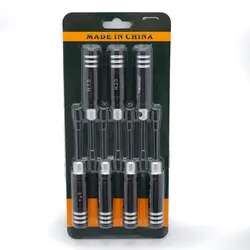 Precision Hex Screwdriver & Nut Wrench Kit, 7-Piece Set (7pcs tools Black)