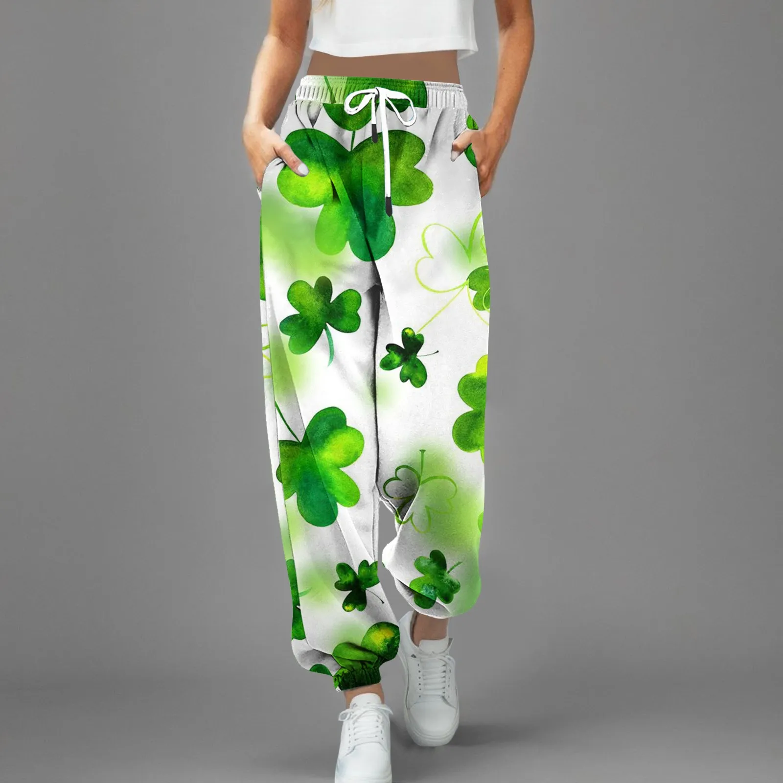 

St. Patrick's Day Women's Casual Trousers St. Pat's Day Printed Leggings Sports Graphic Green Carnival Festival