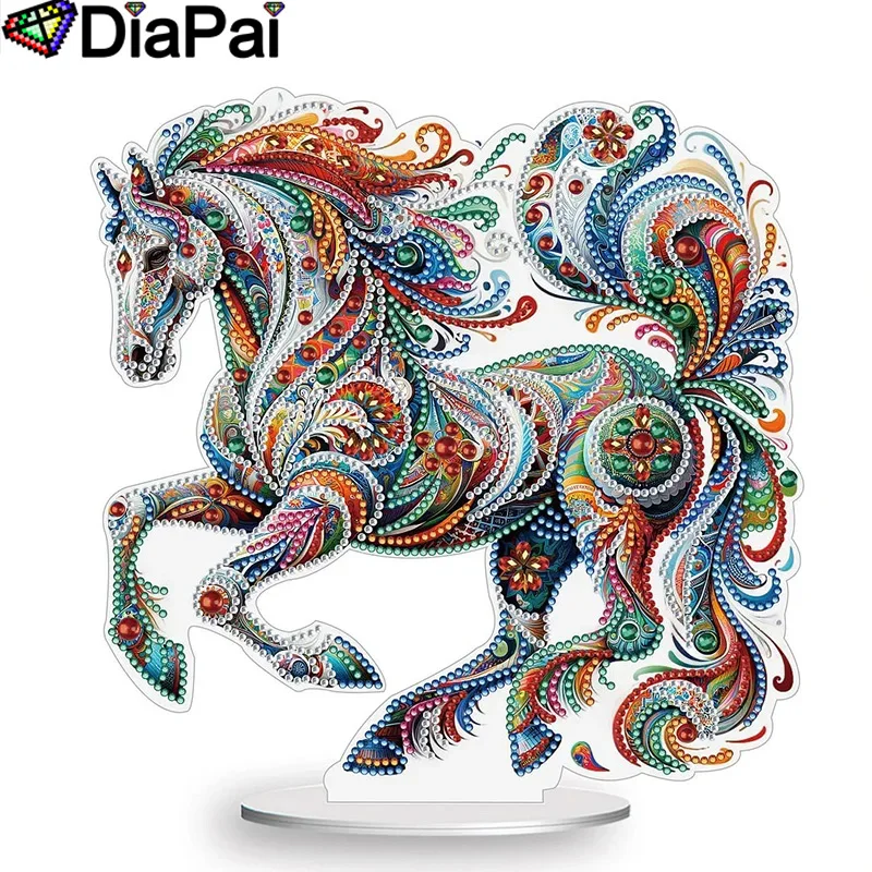 

DIAPAI 5D DIY Diamond Painting Special Shape Drill Desk Ornament Horse Embroidery Rhinestone Cross Stitch Home Tabletop Decor