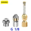 High Pressure Cleaner Sewer Drain Sewer Cleaning Nozzle Accessories 1/8 Inch Stainless Steel Quick Plug Drain Hose Nozzle Tools 1