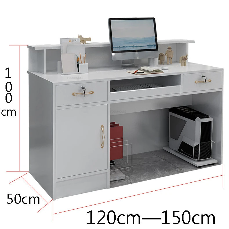 Description Picture 6 of itemModern Minimalist Beauty Salon Reception Desks Shop Small Counter Clothing Barber Shop Office Front Desk Bar Table Cash Register