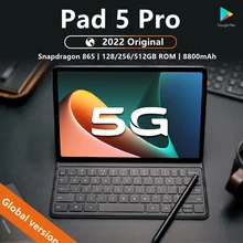 2022 Original Pad 5 Pro Tablet 11 Inch Tablets 128GB/256GB/512GB ROM Snapdragon 865 LCD Screen Tablete Android 10.0 5G Network