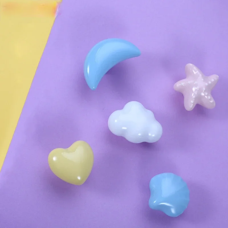 Cartoon Children Room Ceramic Cabinet Knobs Moon Star Wardrobe Handle Garden Door Handle Cabinet Handles for Kids Drawers furniture handles