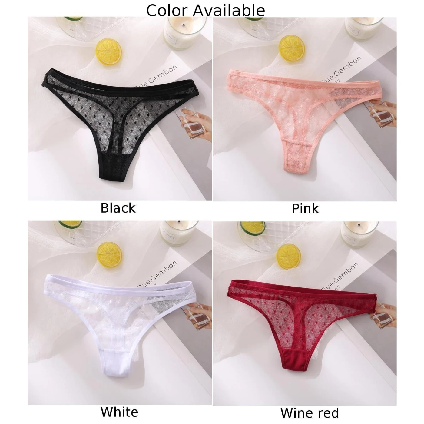 Sexy Women's Mesh Sheer Transparent Thong Panties Lingerie For Ladies Female Underwear G-String Briefs Thongs Underpanties