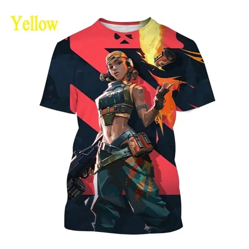 thumbnail image 1 of Camiseta gráfica del juego Valorant para hombre, con estampado 3D, informal, de verano, de manga corta, con cuello redondo, para niños, ropa de calle, 1 of 4