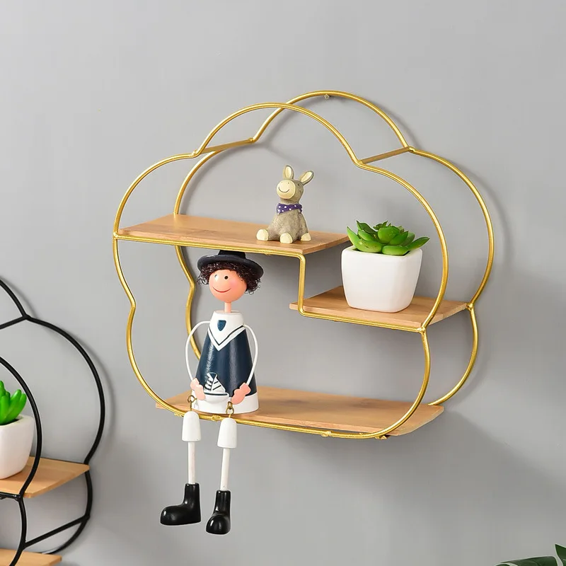 Creative 3-Tiered Flower Shaped Modern Wall Mounted Starage Shelf Book Pot Holder Rack for Home Decoration | Дом и сад