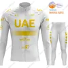 Team Uae Golden Cycling 2024 Jersey Set White Long Sleeve Men Clothing Road Pants Bib Bike Suit MTB Wear Maillot Rop 6