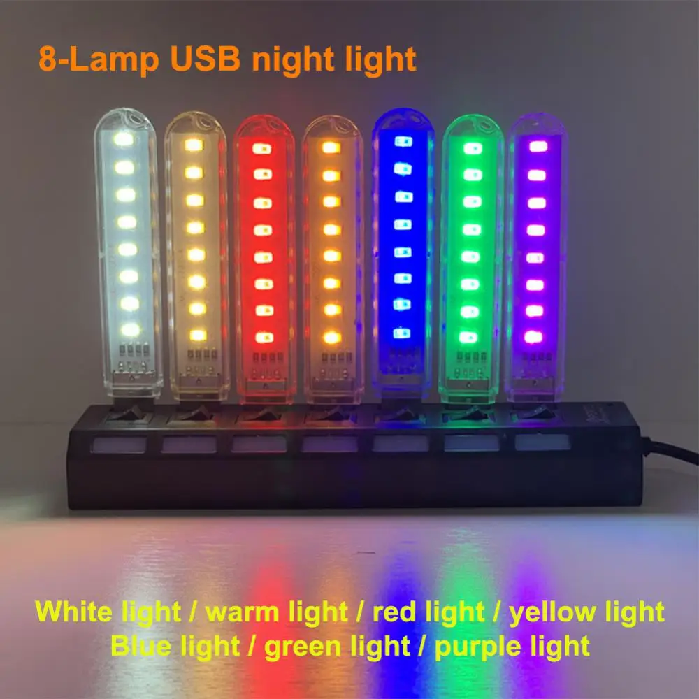 

Night Lights Mini Eye Protection 5v For Power Bank Pc Reading Book Lamp Led Book Light Portable 8leds Table Lamp Lamp