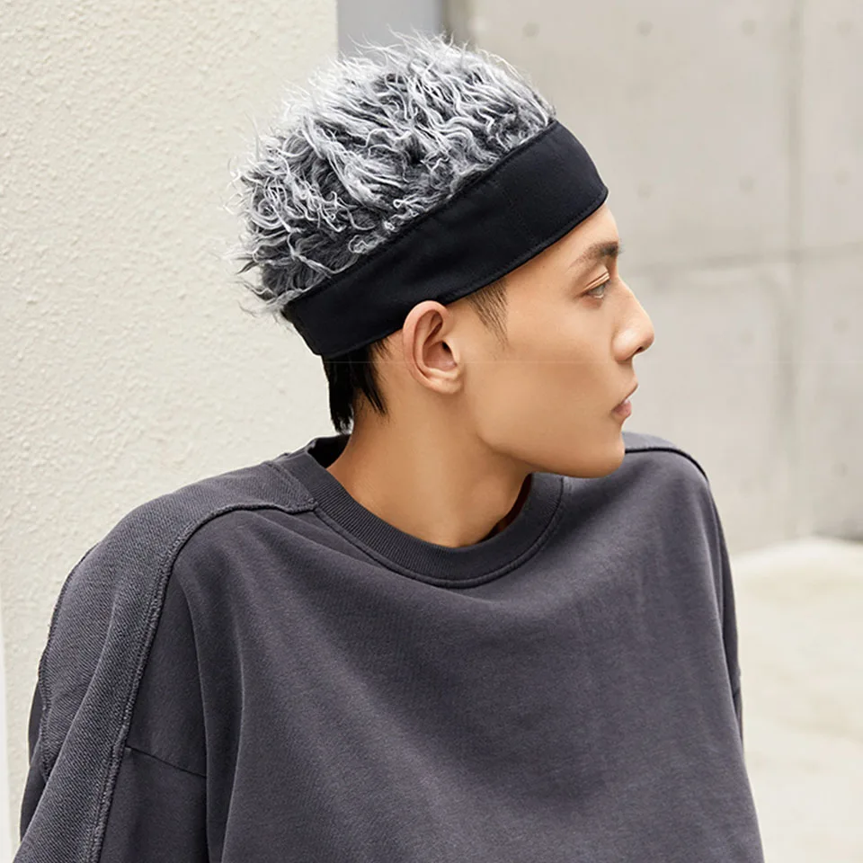 Synthetic Short Hair Beanie Hat for White