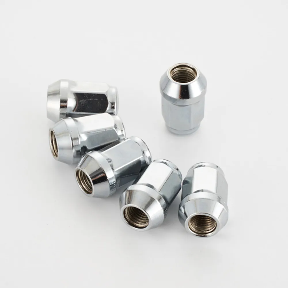 35m，hex 19mm Lug Nuts M12x1.5 ， M14x1.5，12x1.25，1/2-20 Car Chrome Wheel Lug Nuts Bulge Acorn Cone Seat